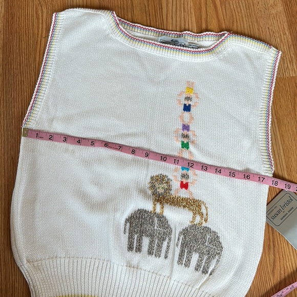 NWT NOS vintage Susan Bristol hand framed knitted circus sweater vest. Size 36 - Picture 7 of 12